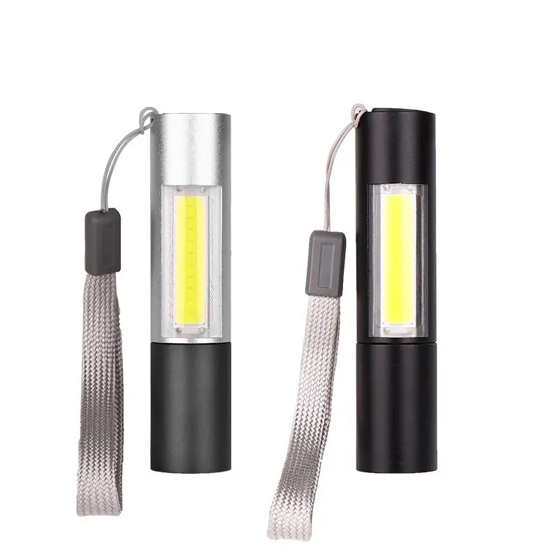Светодиодный XPE + COB Мини Портативный USB Перезаряжаемый фонарик с подвесной