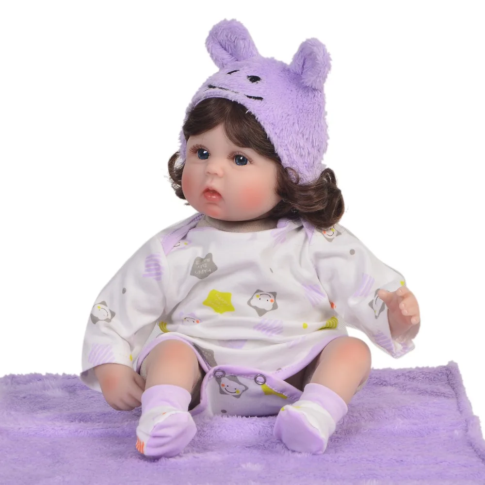

Кукла реборн силиконовая 18 дюймов 42 см, Детский парик с кудрявыми волосами для девочек, подарок для детей
