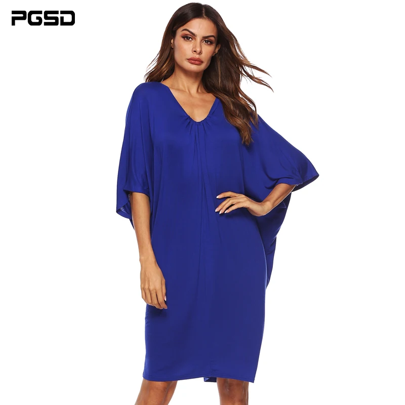 PGSD Новое весенне-летнее простое модное однотонное женское платье свободного