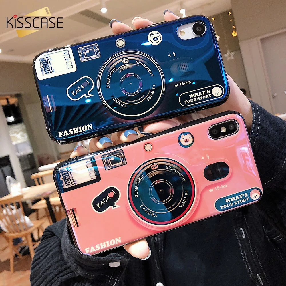 Чехол для телефона KISSCASE Blue-ray Camera Iphone 7 8 6s Plus милый мягкий силиконовый чехол камеры