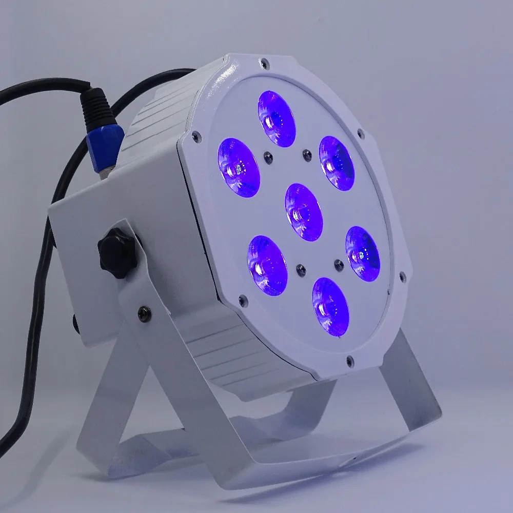 6 шт./лот 7*12 Вт Ультра яркий тонкий плоский белый Led Par свет 7x12 Гладкий RGBW