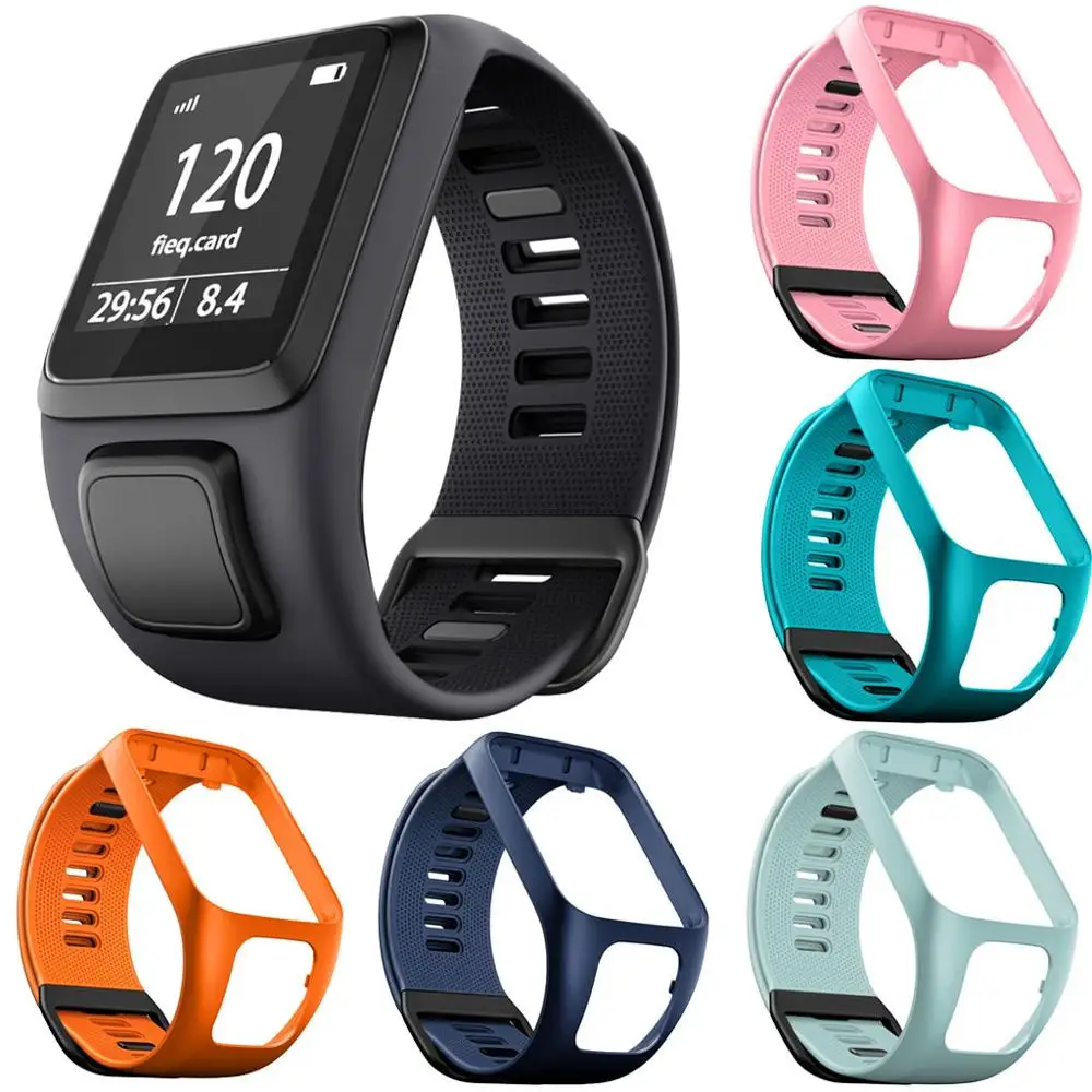 Силиконовый сменный ремешок на запястье для TomTom Runner 2 3 Spark Adventurer Golfer Cardio GPS Sport Smart