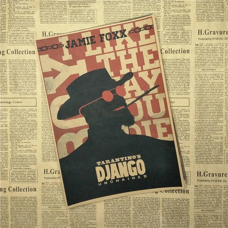 Django разблокированная Оскар фотография крафт-бумага домашняя декоративная
