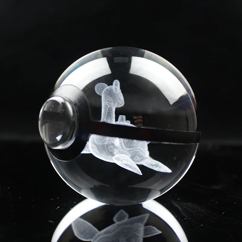 3D Lapras хрустальные Pokeball со светодиодной подсветкой база ручной работы ремесленные фигурки миниатюрные Детская Спальня Декор