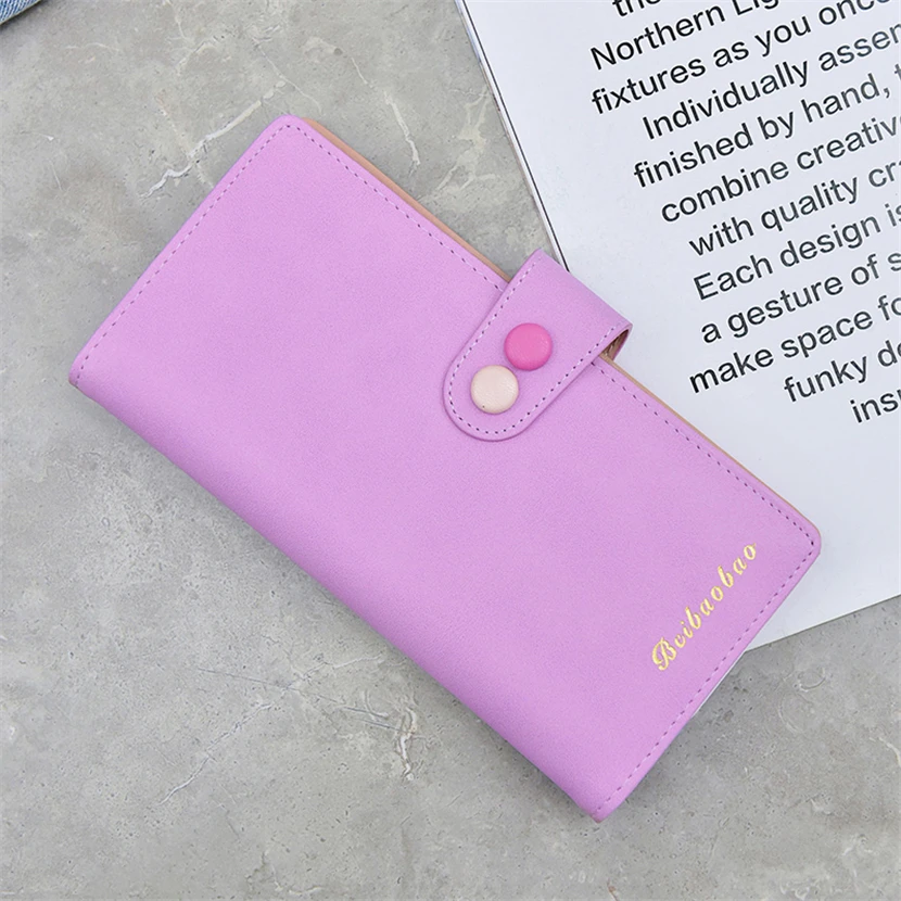 Purple Модный замок женские кошельки и кошельки известный бренд кожаный кошелек милый кошелек визитница кошелек карман для монет - Цвет: Purple