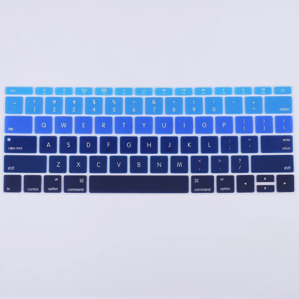 Gradient Blue Радужная Клавиатура для ноутбука Macbook 12 дюймов retina(A1534) 13 Pro без touchbar(A1708) Силиконовая Защитная крышка наклейки - Цвет: Gradient Blue