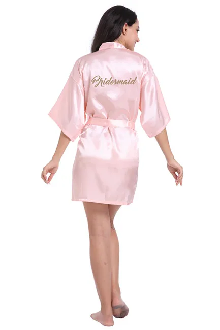 Bridesmaid Pink Женский халат с буквенным принтом, для невесты, подружки невесты, для матери невесты, для подружки невесты, для невесты, вечерние платья - Цвет: Bridesmaid Pink