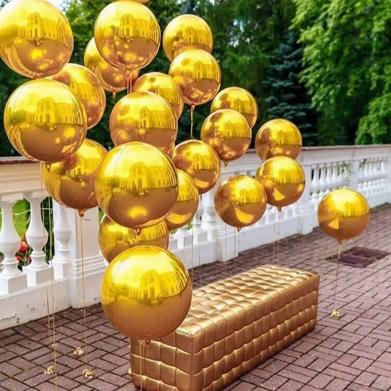 2 шт. розовое золото 4D 22 дюймов Алюминий Фольга воздушные шары 18 в форме сердца