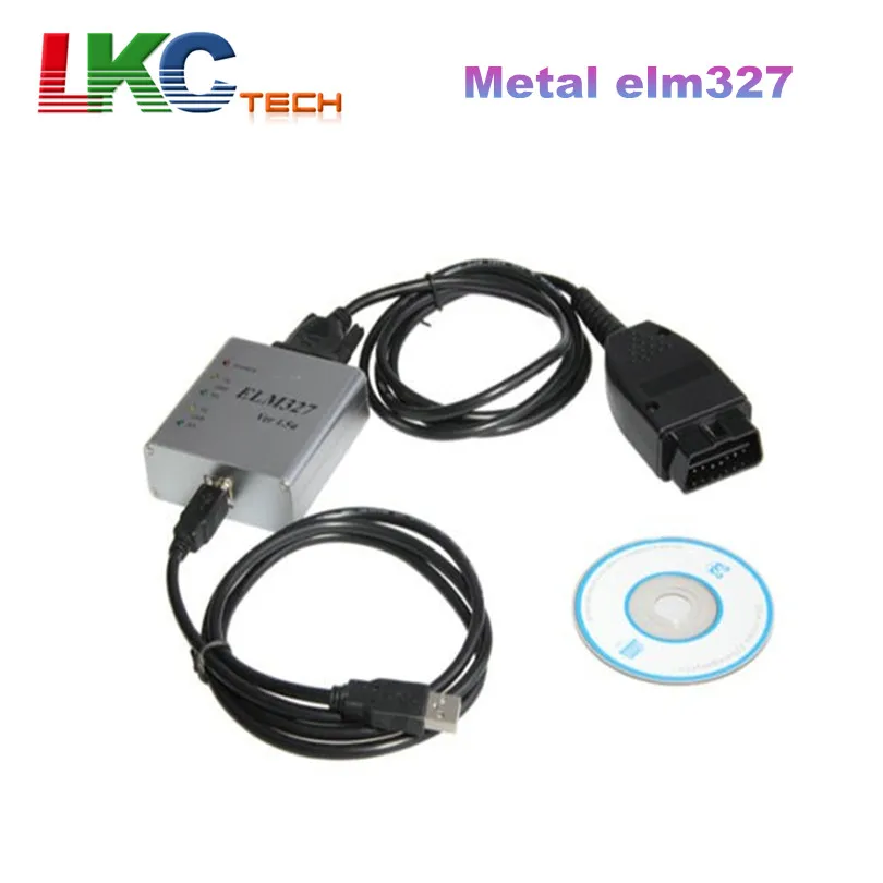 10 шт./лот Бесплатная доставка DHL металлический ELM 327 1 5 в USB OBD2 CAN-BUS сканер