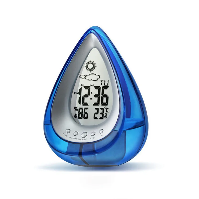 Новейшие цифровые часы для ванной комнаты с питанием от воды экологичные