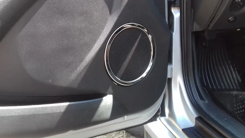 4pcs stainless steel door speaker stereo sound cover decorative moldingtrims for Lada Granta Kalina 2