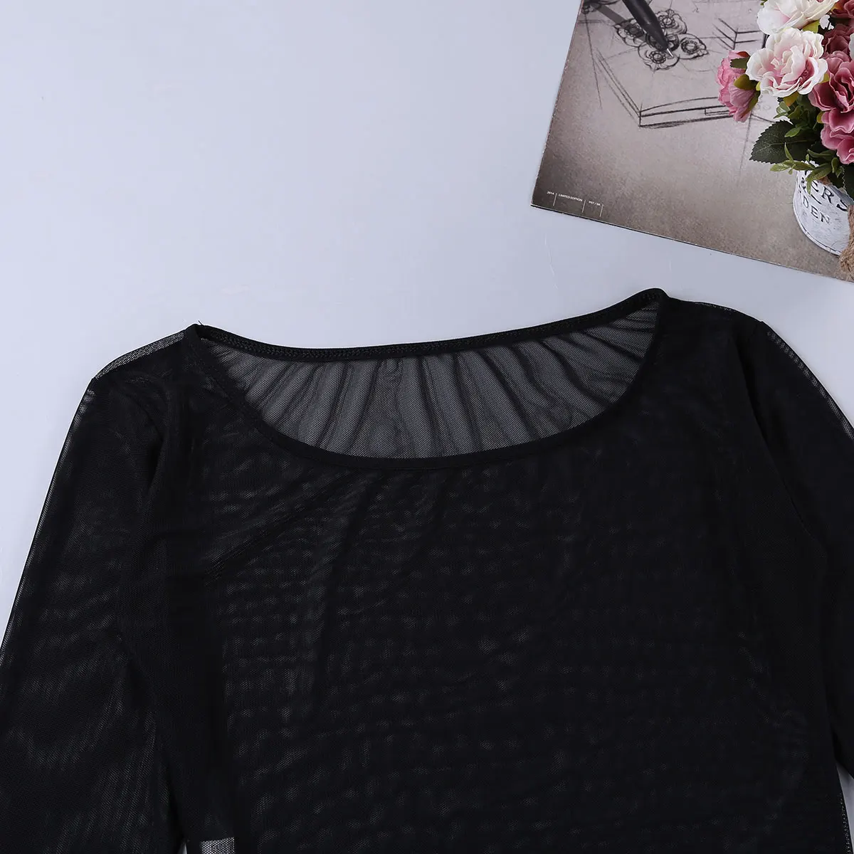 Мужская одежда для кроссдресса женское белье прозрачный сетчатый комбинезон с