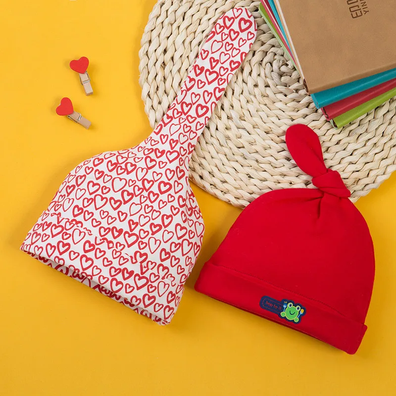 2 шт. весенние хлопковые шапочки для детей шапки с принтом аксессуары