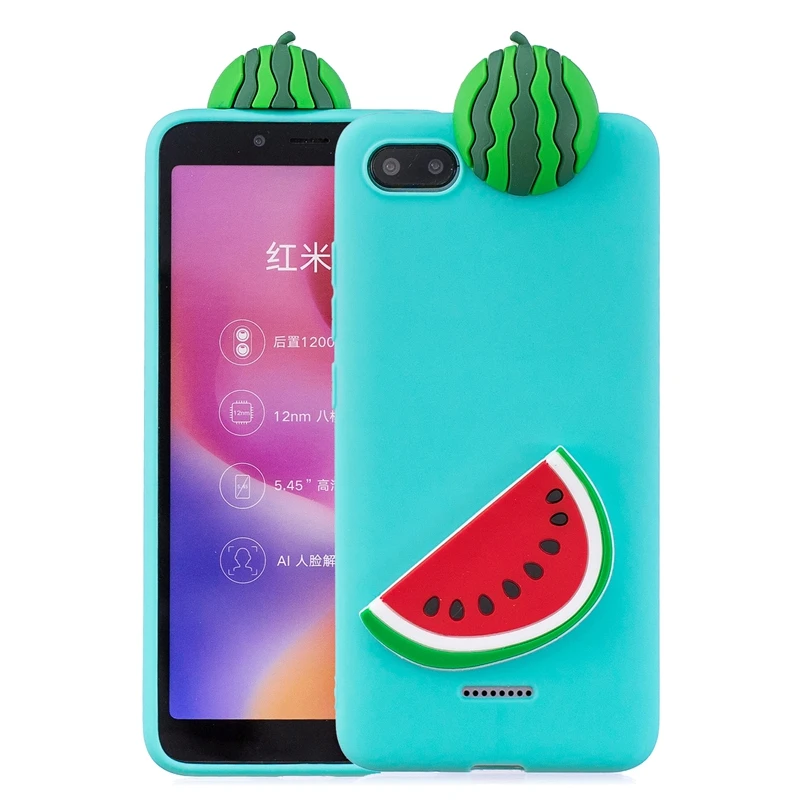 Etui Xiaomi Redmi 6A чехол для Xiomi Redmi 6A 3D игрушка панда кактус силиконовый чехол для телефона для Funda Xiaomi Redmi 6A чехол для женщин - Цвет: Watermelon
