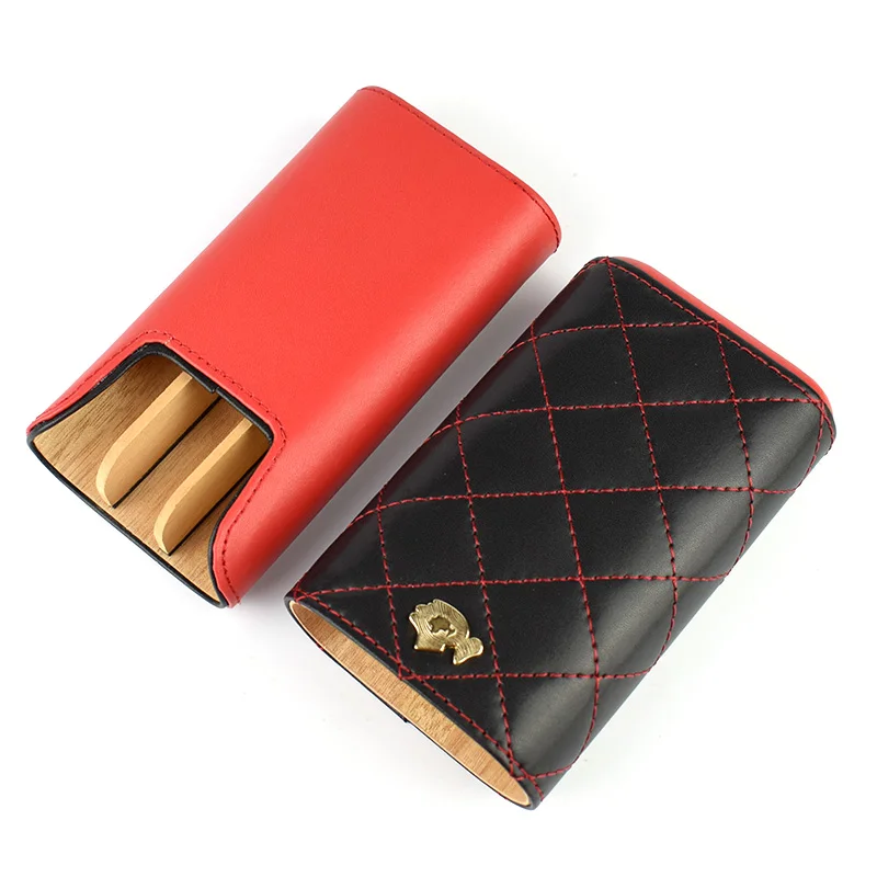 COHIBA сигары Humidor квадратная решетка Модный чехол для 3 трубки Путешествия