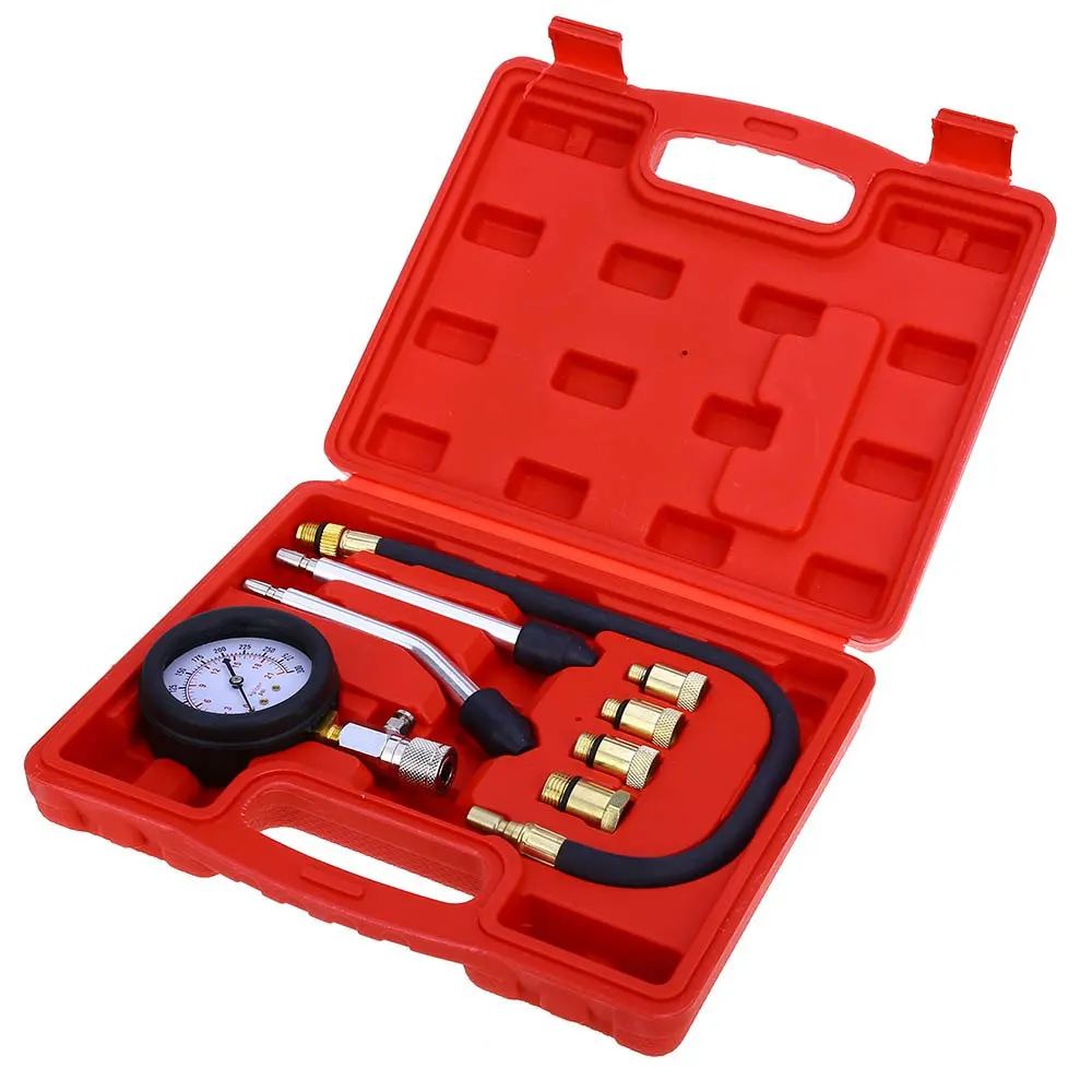 High quality new 9 PCS Petrol cylinder leakage tester Gauge Meter Test Pressure Compression Tester Leakage Diagnostic MPS031 | Автомобили