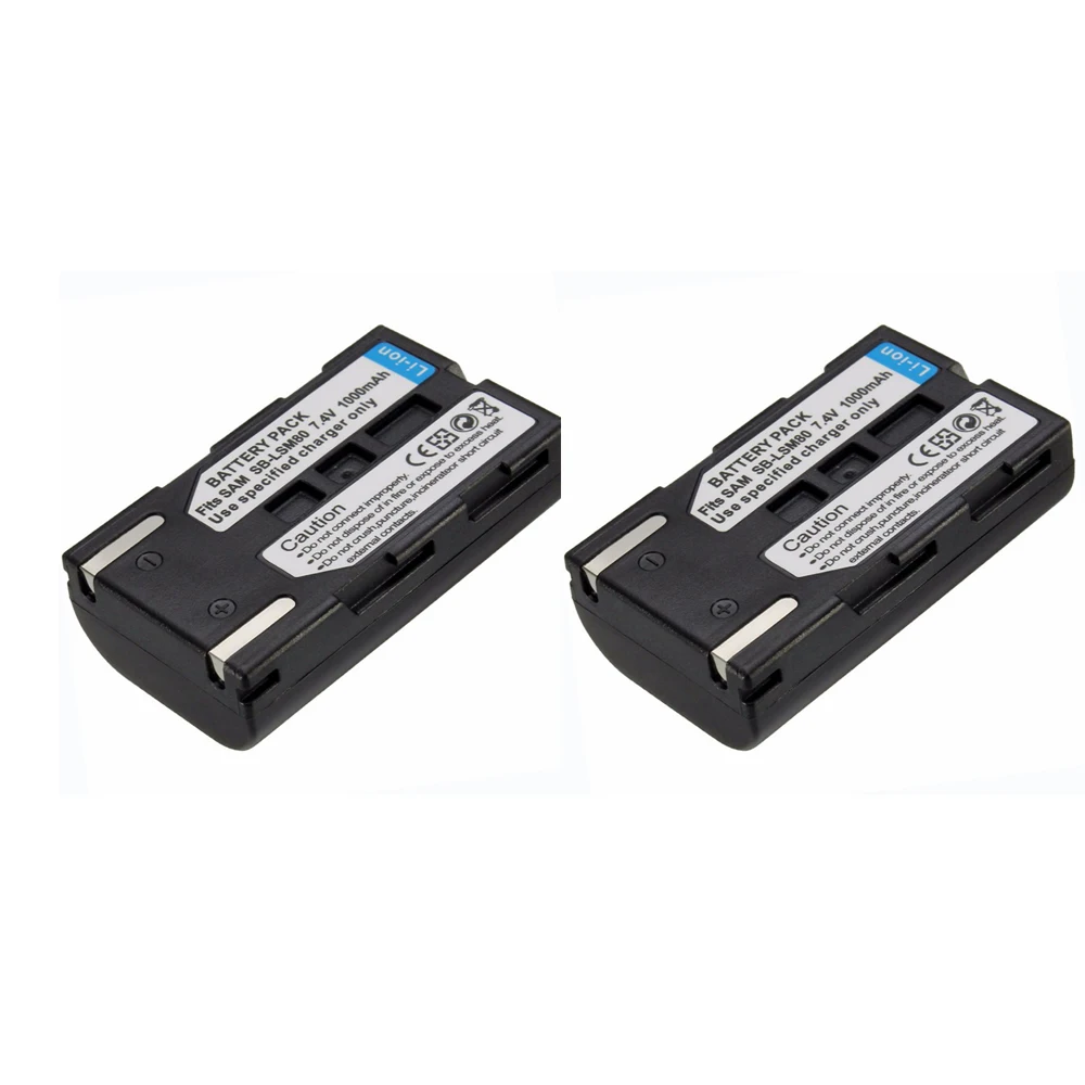 

2Pcs 1000mAh SB-LSM80 SB LSM80 Rechargeable Li-ion Camera Battery For SAMSUNG VP-DC175 VP-DC565 VP-DC575 Camcoder z1 Wholesale