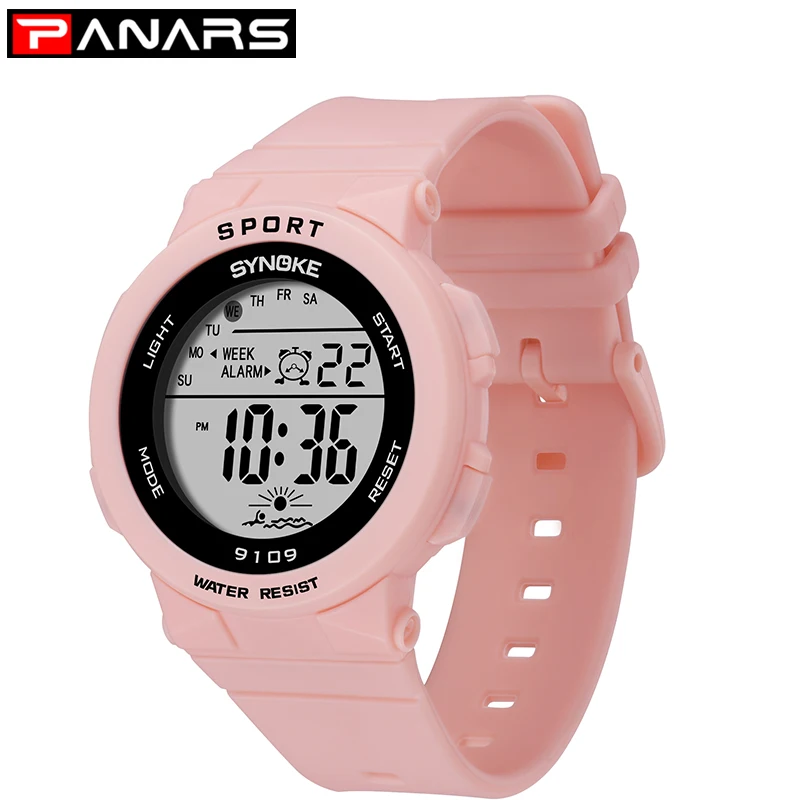 PANARS Fashion Ladies Watches Boys Girls Students Digital Sports Women Watch 50m Waterproof Wristwatch Alarm Relogio Feminino