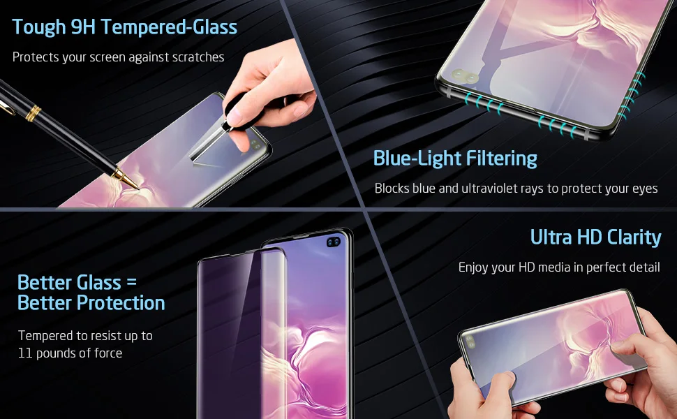 ESR анти Blu-Ray закаленное стекло для samsung S10 S10 Plus 3D 9H Полное покрытие экрана телефона защитная стеклянная пленка для samsung S10 S10