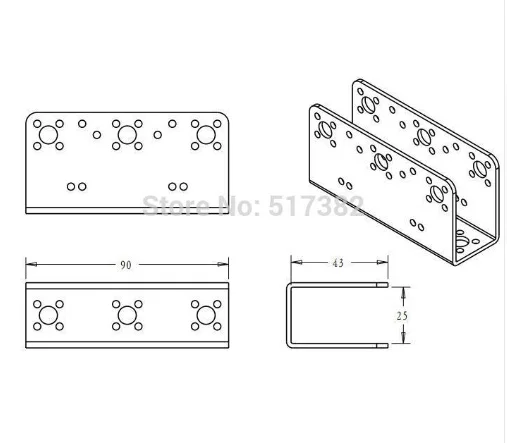 Бесплатная доставка 5X Большой U кронштейн Arduino робот крепление на поясе