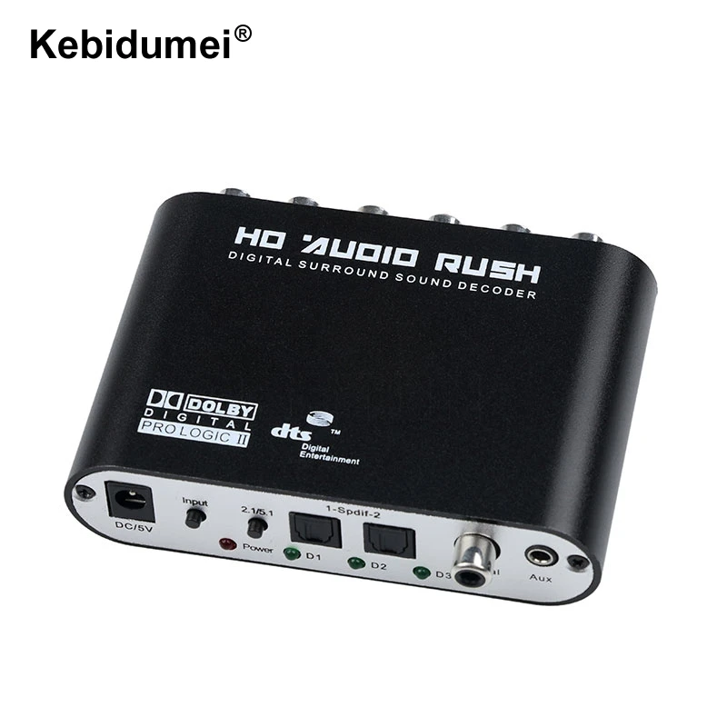 Цифровой аудио декодер SPDIF коаксиальный стерео к RCA DTS AC3 цифровой к 5,1 усилитель аналоговый преобразователь для PS3 Xbox DVD плеер