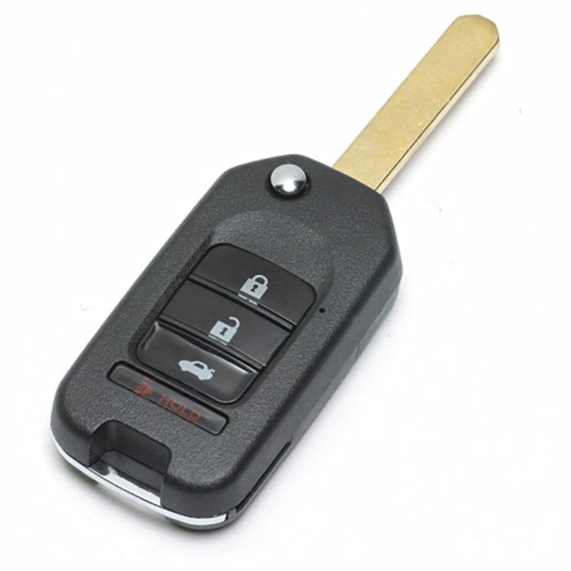 Keyecu Intelligent DIY Upgraded Flip Remote Car Key Fob 3+1 Button 433MHz ID47 for Honda Fit Civic XRV 2015 FCC ID: MLBHLIK6-1T |