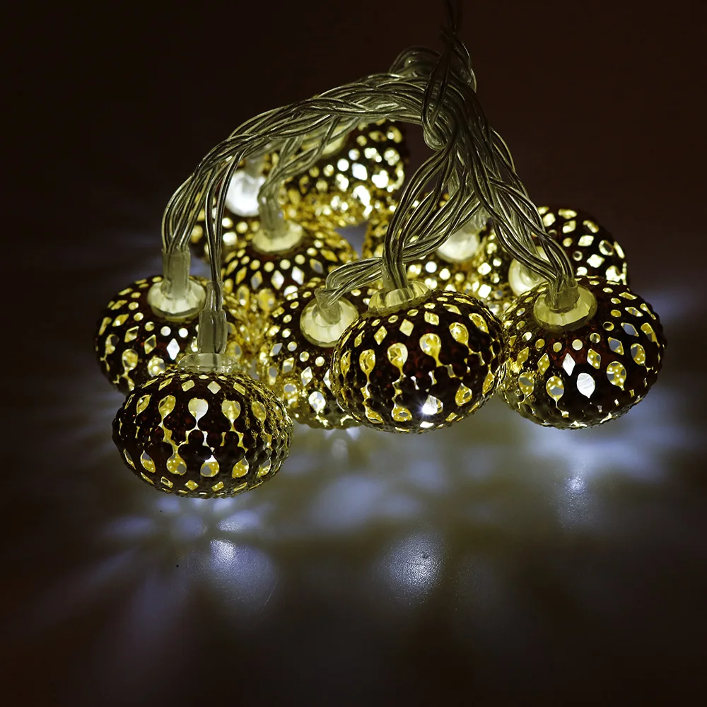 Рождественская гирлянда из 10 пустотелых шариков длиной 1 2 м украшения для