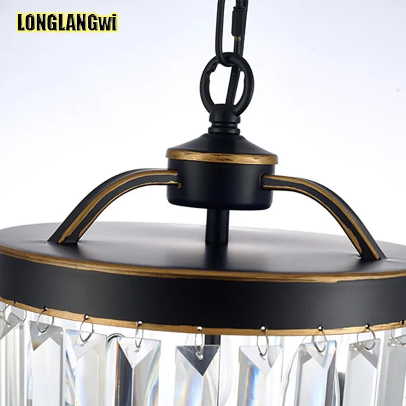 Online Ristorante Americano Lampadario Di Cristallo Di Illuminazione Oro Nero D'epoca Lampada Lustre Lampadari Sala Da Pranzo Lampada Bar Luce