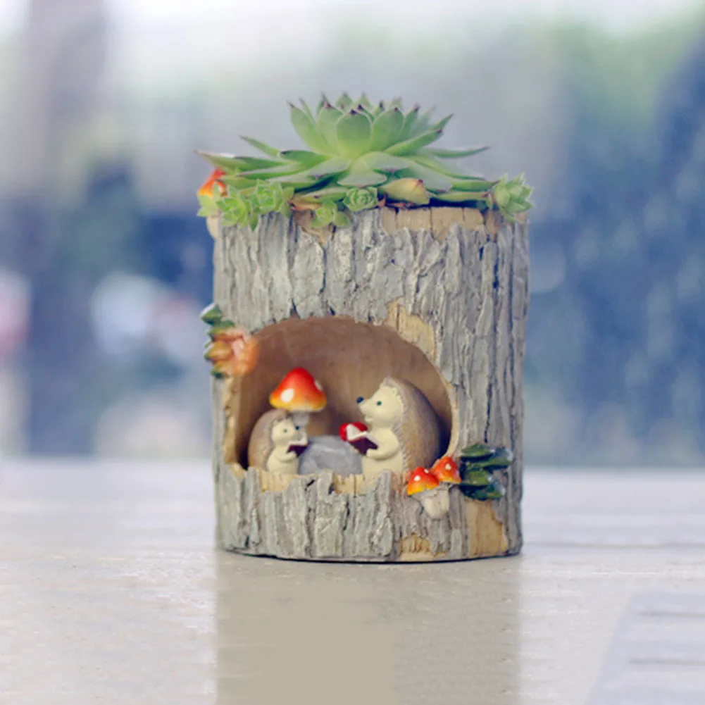 Hedgehog Мини милый Ежик креативные растения горшки кисти горшки для цветов Sedum суккулентные растения стол Сад комната горшок Декор Пастораль - Цвет: Hedgehog