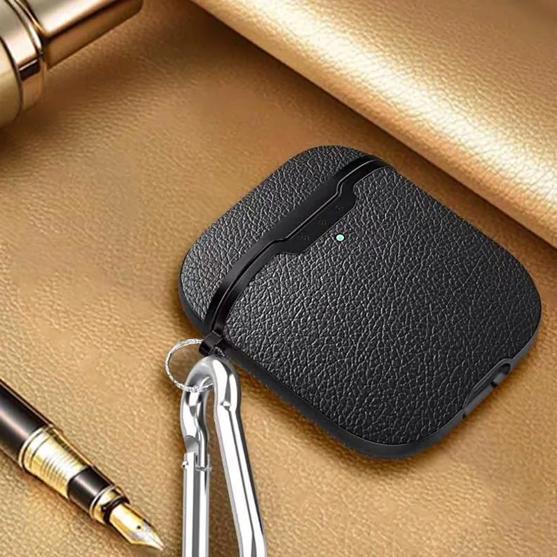 Чехол для наушников для Airpods 2 1 чехол роскошный чехол из силикона и ТПУ с рисунком личи беспроводной зарядки чехол для Apple Airpods