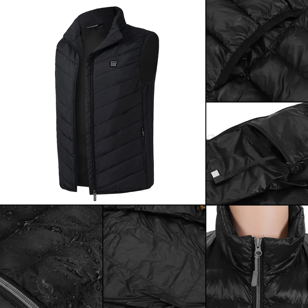 Электрическое Отопление для мужчин зимний жилет углерода волокно USB зарядка