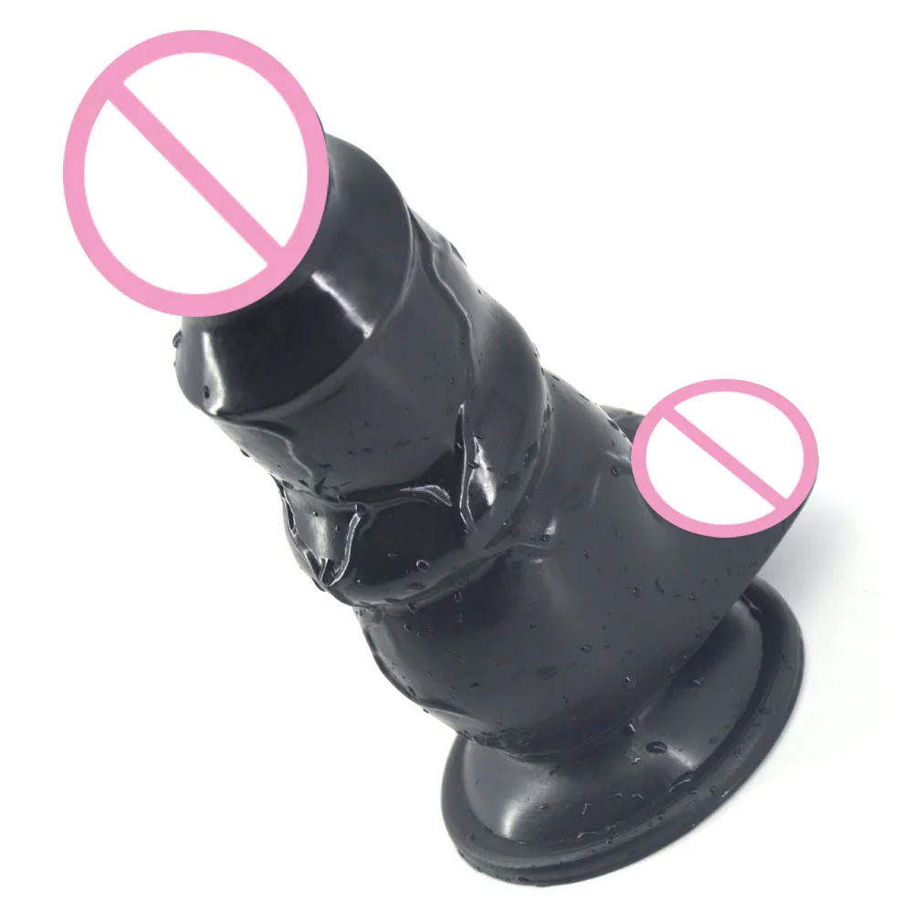 Реалистичный толстый фаллоимитатор на присоске Черный Супер огромный конский