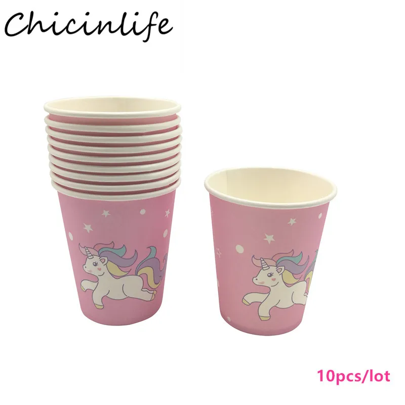Chicinlife единорог коробка для попкорна/чашка/тарелки/бумажная салфетка/баннер с