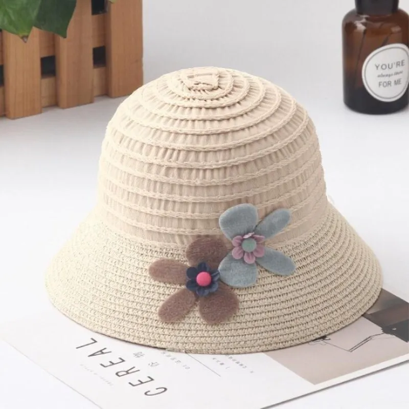 OZyc новая соломенная детская Солнцезащитная шляпа с цветами летняя для девочек