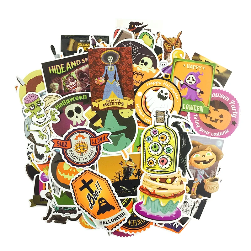 100 шт милая игрушка-тыква для Хэллоуина, декоративная наклейка s All Saints Day Haunted House, игрушка для скейтборда, наклейка для детей