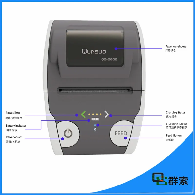 Беспроводной мобильный термопринтер Портативный android портативный bluetooth