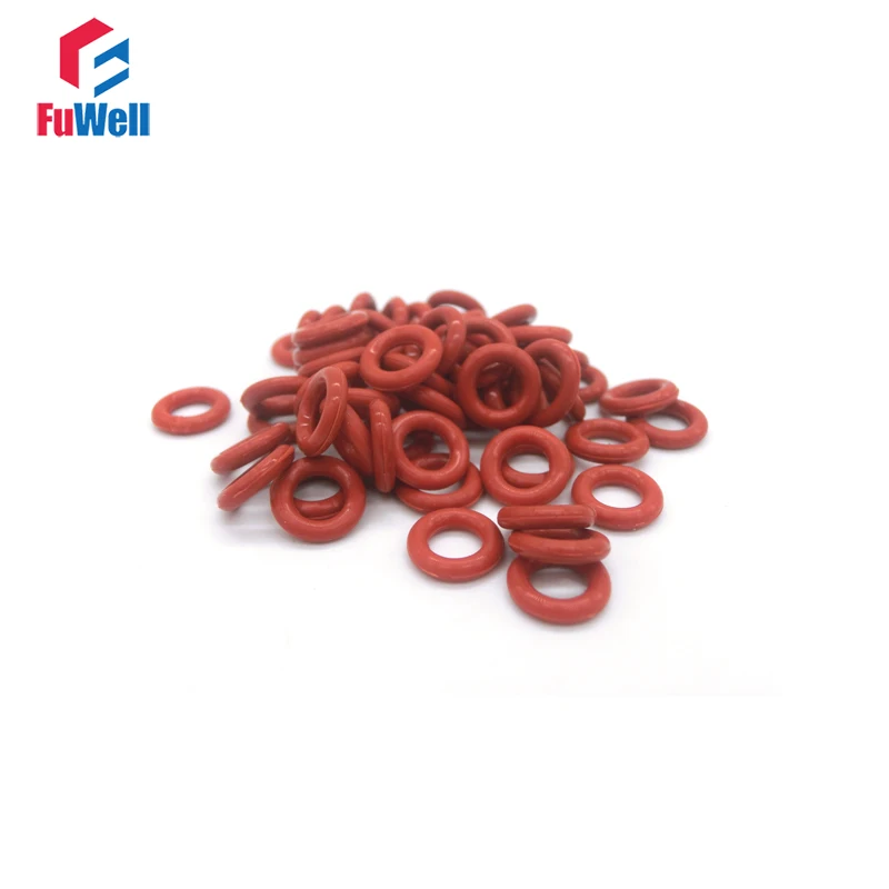 

50pcs 1.9mm Thickness O Ring Seal Gasket Red Silicon VMQ O-ring Seals 55Shore 6mm-38mm OD O Type Ring Seal Gasket Gromment
