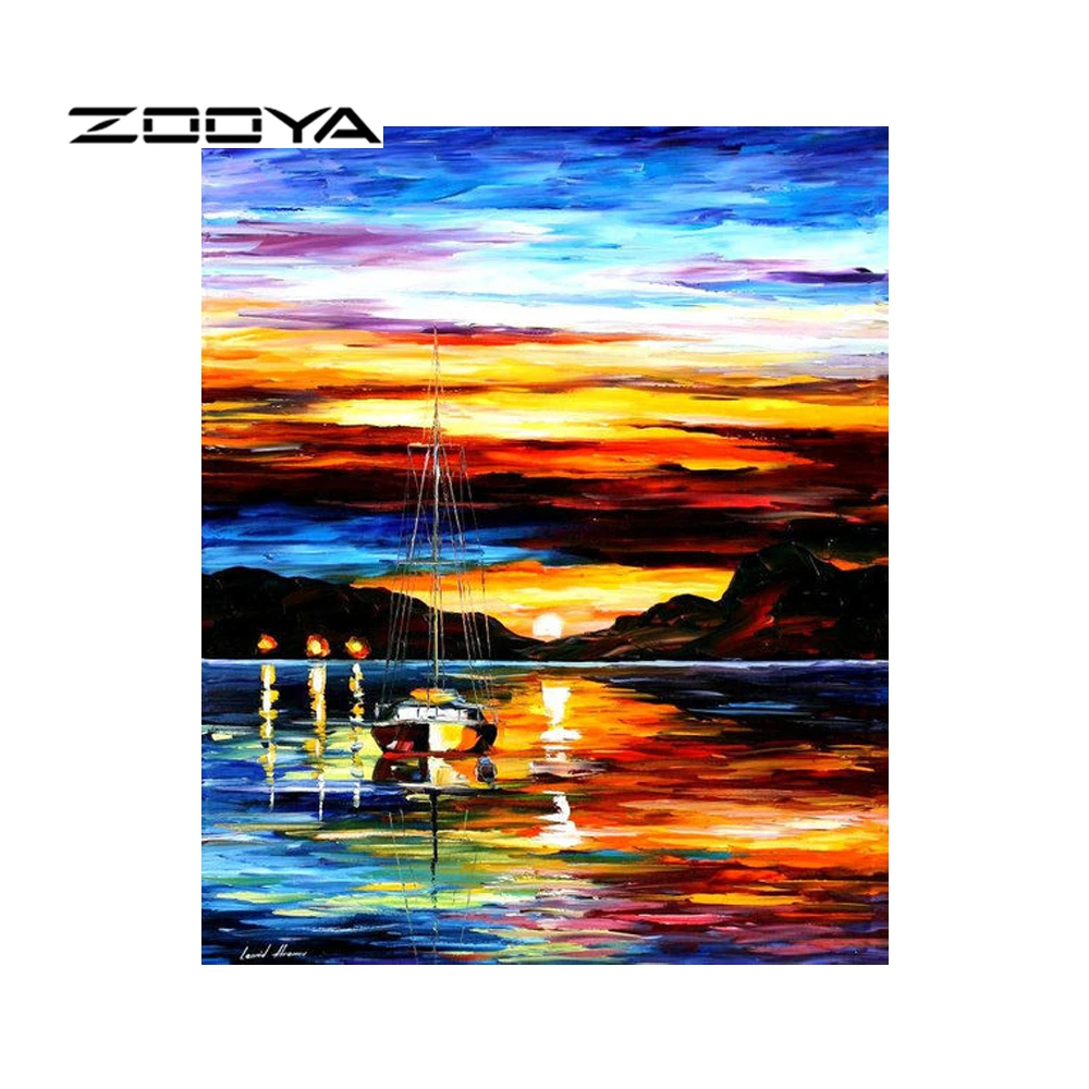 Алмазная картина ZOOYA абстрактная маслом полная дрель Вышивка Узор Стразы