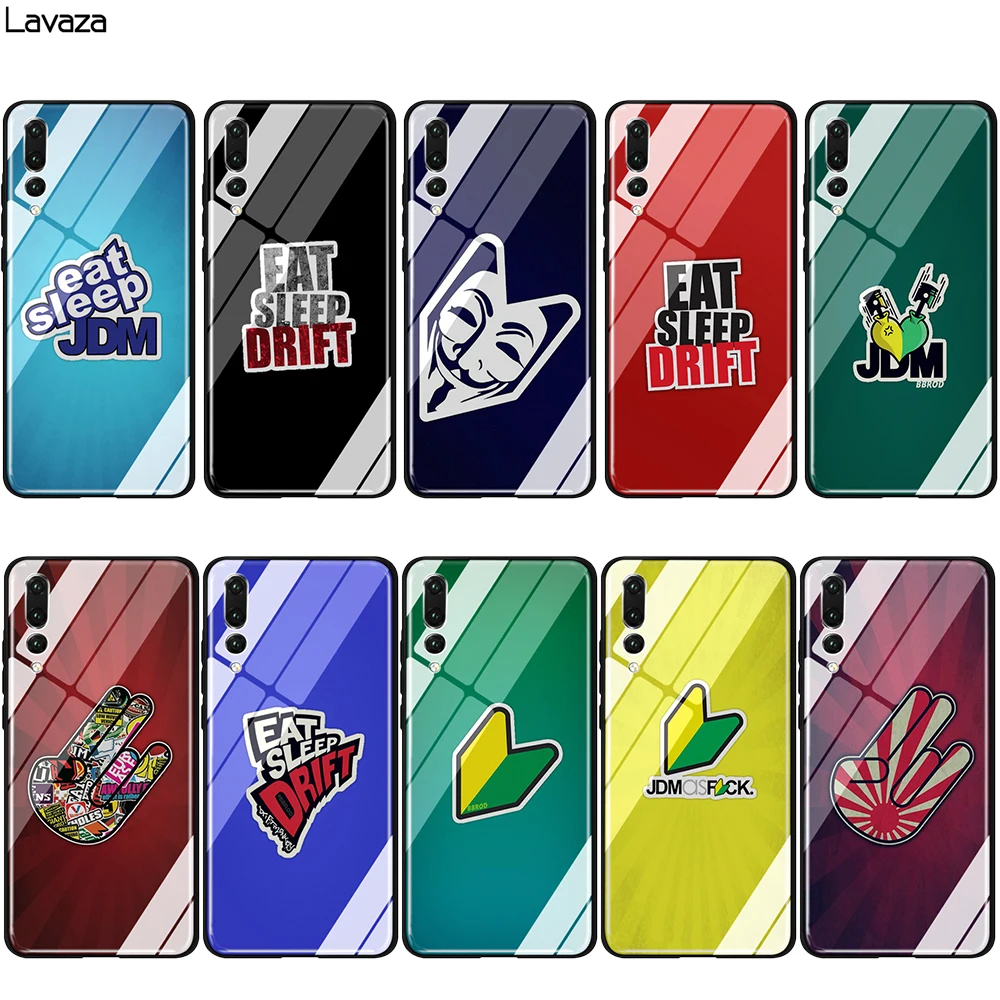 Стеклянный чехол Lavaza Eat Sleep JDM из ТПУ для Huawei Mate 20 P10 P20 P30 Y6 Y9 P smart lite Pro 2018 2019|Бамперы| |