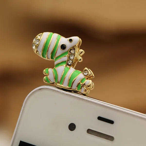 Милый мультфильм лошадь кошка Dust Разъем 3.5 мм штекер наушников Наушники Cap уха