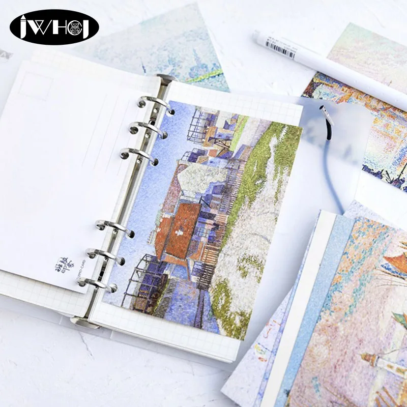 30pcs Mottled impression Postcard Travel scenery card Valentine's Day New Year Greeting Card Birthday Gift Message thanks cards | Дом и