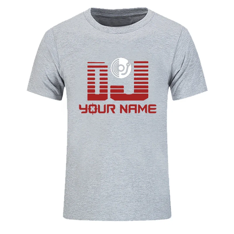 DJ ваше имя Модные мужские обычай печать футболка Camiseta Hombre в стиле хип-хоп для