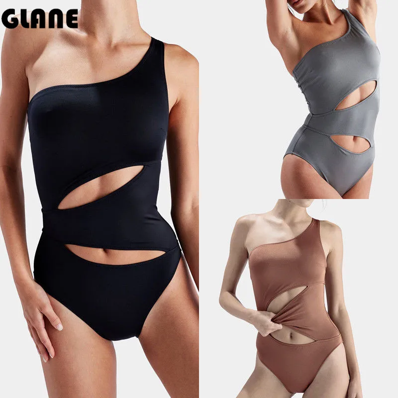 2018 сексуальный купальник с лямкой на шее вырезами трикини монокини пуш ап