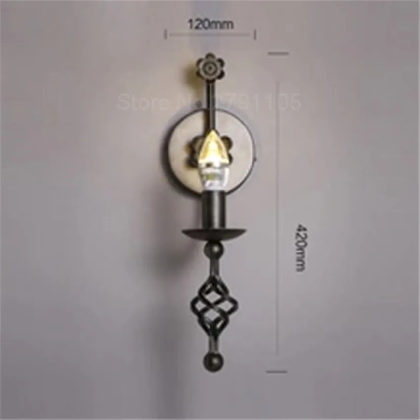 

American Style Vintage Led Wall Light Loft Style Candle Led Wall Lamp Creative stair bedroom light sconce for Home Lighting