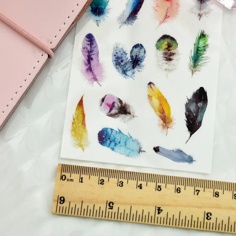 KSCRAFT Colorful Feathers Rub On set for Scrapbooking DIY Projects/Photo Album/Card Making Crafts | Дом и сад