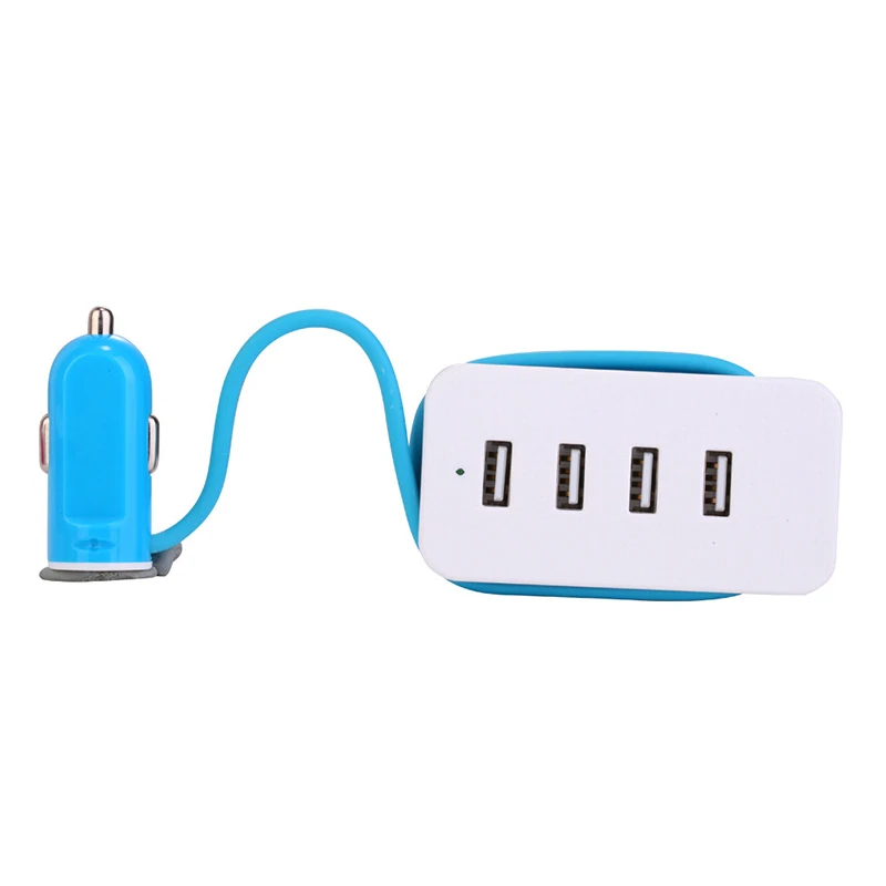 Новое поступление Автомобильное зарядное устройство 4 USB порта 4.1A с кабелем для