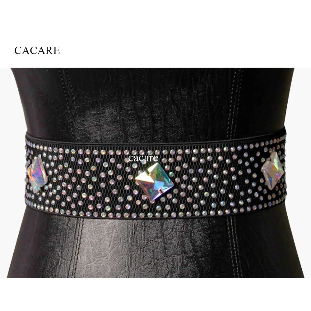 

Cummerbund Women Rhinestones Elastic Waist Belt for Latin Ballroom Waltz Salsa Dance Dresses Costume D0961 Fashion Belt CACARE