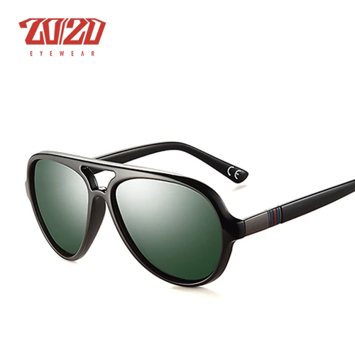 C01 Black G15 20/20 Классические Поляризованные Солнцезащитные Очки Мужские Очки Покрытие Черный Овальный Оправа Вождения Очки Мужской Солнцезащитные Очки Oculos PL302 - Цвет линз: C01 Black G15