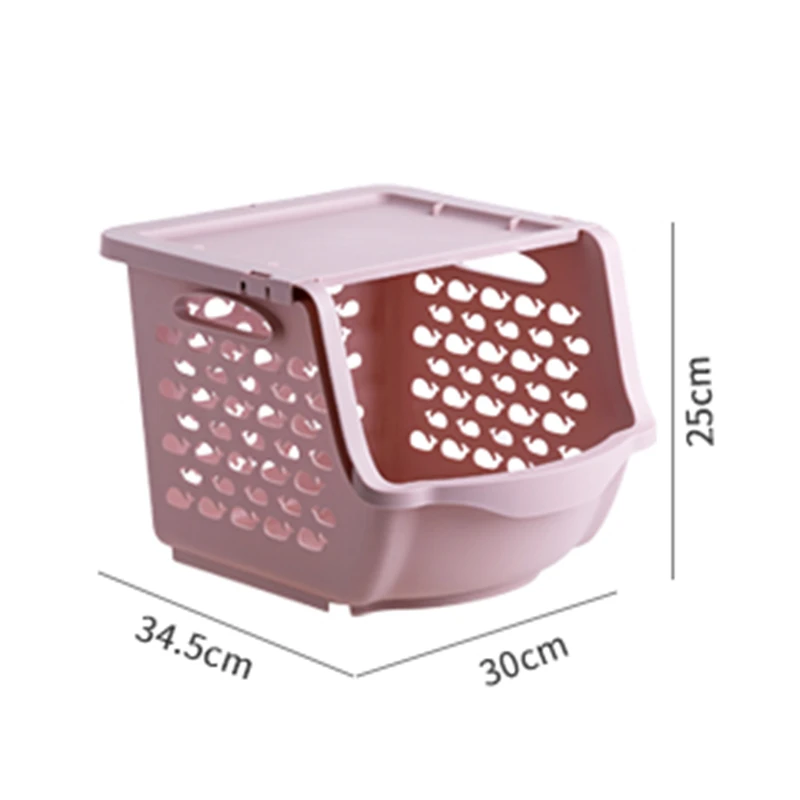 

JiangChaoBo Stackable Hollow Plastic Storage Basket Kitchen Vegetable Storage Basket Toy Snack Basket Storage Basket