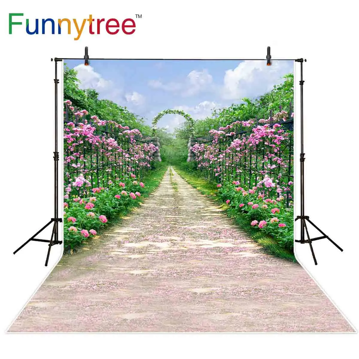

Фон Funnytree для свадебной фотосъемки Летний сад цветок забор дорога сельская местность фотографический фон для фотостудии